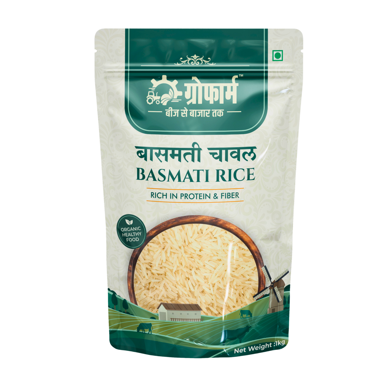 Growfarm Organic Basmati RIce | Natural Taste | Original quality 1 Kg