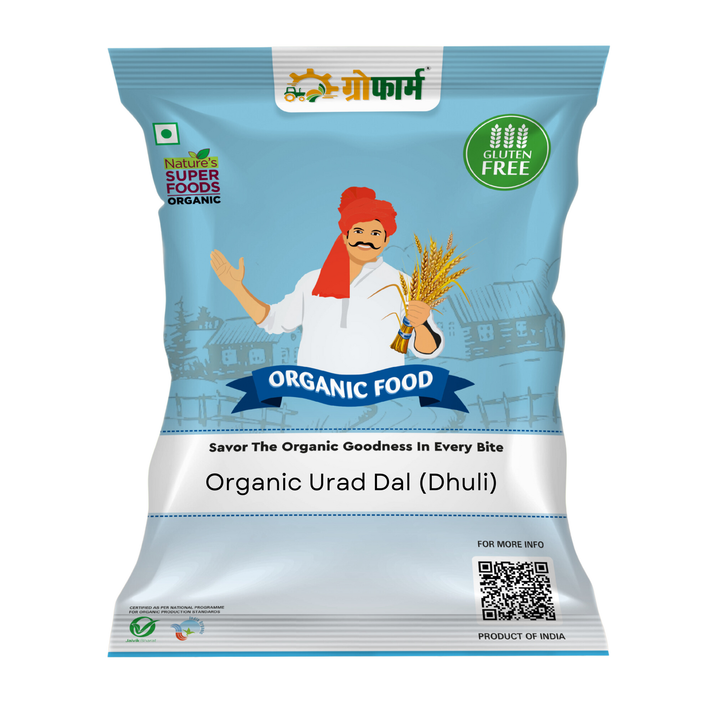 Growfarm Organic Urad Dal (Dhuli) | Original Quality | Natural Taste | Healthy Dal 5 Kg