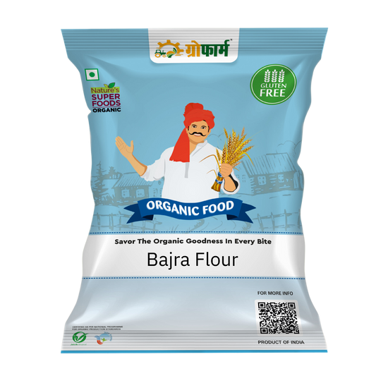 Growfarm Pure Organic Bajra Flour | No Mixing | Hand Processed | No Preservatives 4 Kg